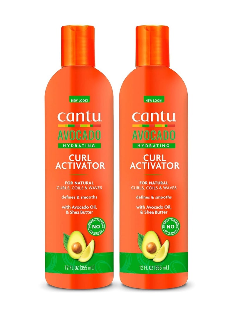 Cantu Avocado Hydrating Curl Activator Cream with Pure Shea Butter, (Packaging May Vary) 12 oz (Pack of 2)