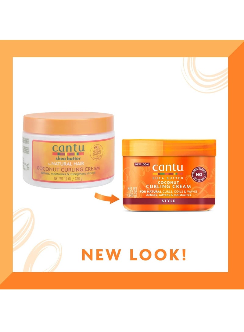 Cantu Moisturizing Curl Activator, 12 fl oz & Coconut Curling Cream with Shea Butter for Natural Hair (Packaging May Vary) 12 oz
