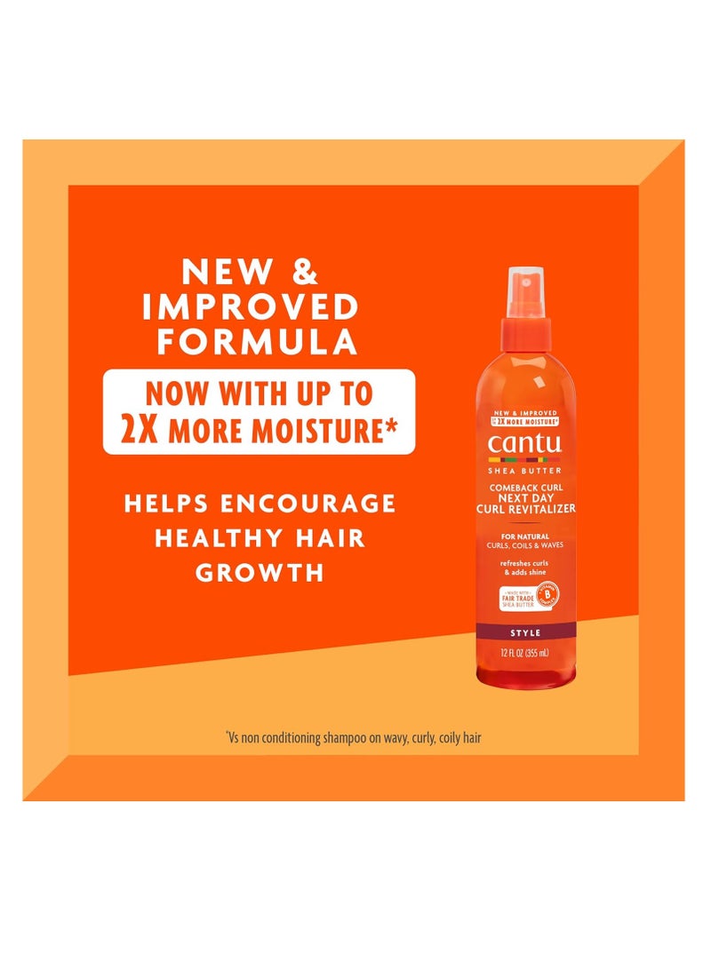 Cantu Comeback Curl Next Day Curl Revitalizer for Natural Hair with Pure Shea Butter  (Packaging May Vary) 12 fl oz (Pack of 3)