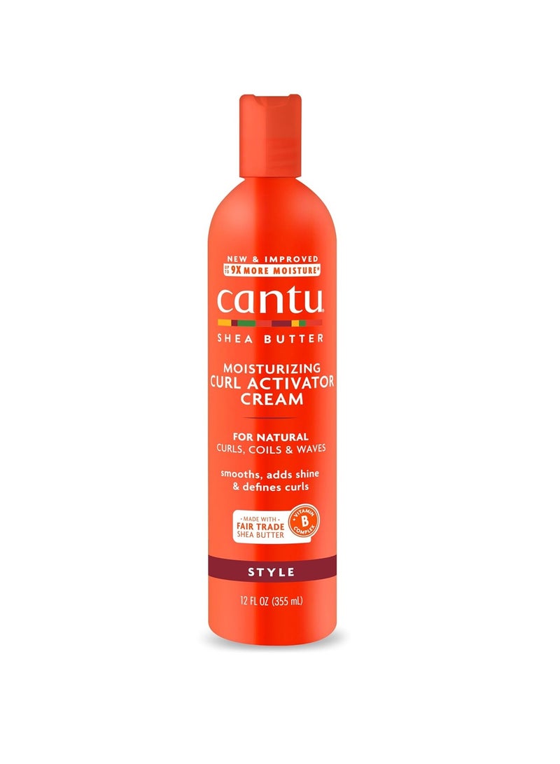 Cantu Moisturizing Curl Activator Cream 12 oz & Strengthening Treatment 6 oz Bundle for Natural Hair 12 fl oz and 6 oz