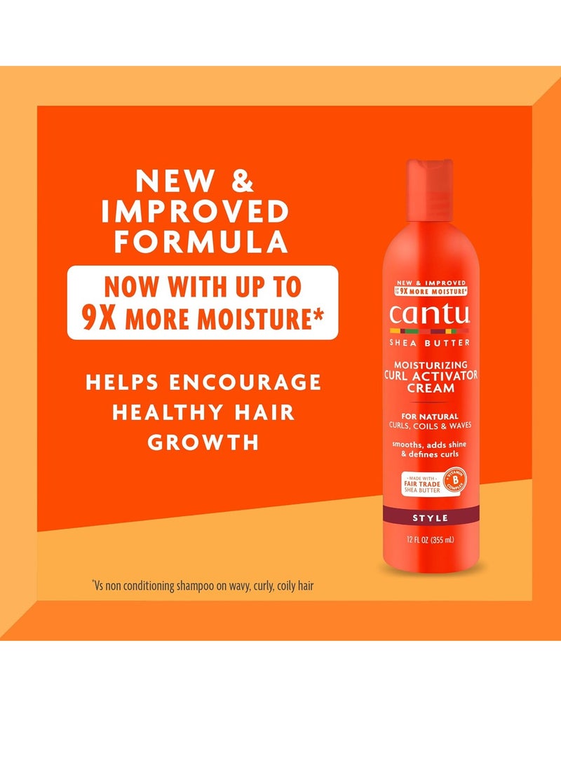 Cantu Moisturizing Curl Activator Cream 12 oz & Strengthening Treatment 6 oz Bundle for Natural Hair 12 fl oz and 6 oz