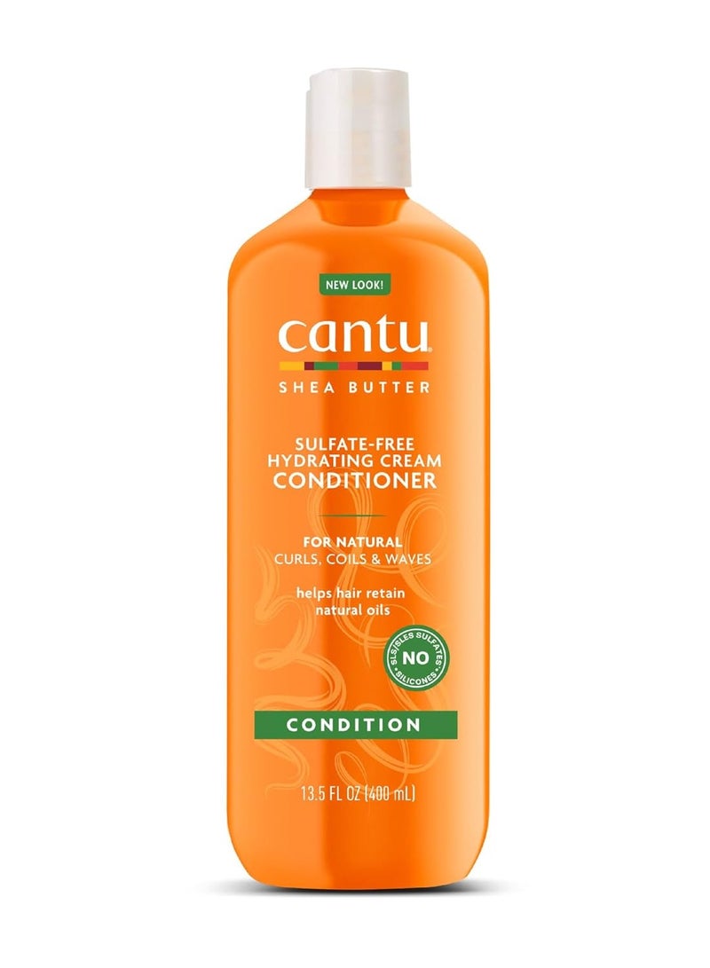 Cantu Coconut Curling Cream 12 oz & Hydrating Conditioner 13.5 fl oz Bundle for Natural Curls & Coils 13.5 Fluid Ounces, 12 Fluid Ounces