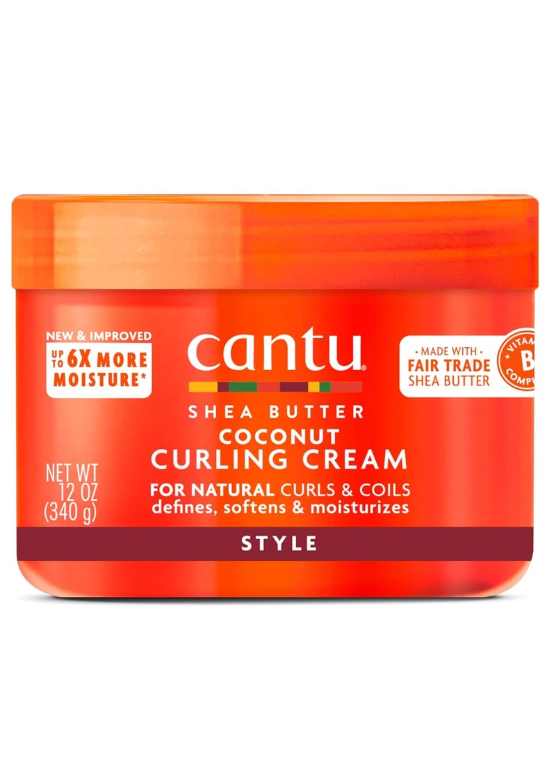 Cantu Coconut Curling Cream with Shea Butter for Natural Hair Packaging may vary 12 oz