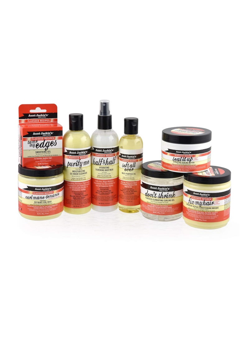 Aunt Jackie's Flaxseed Recipes Curl Mane-tenance, Lightwieght Anti-Poof Defining Curl Whip, Enriched with Flaxseed, Argan Oil and Shea Butter, Great for Dry and Frizzy Hair, 15 Oz Jar, Orange