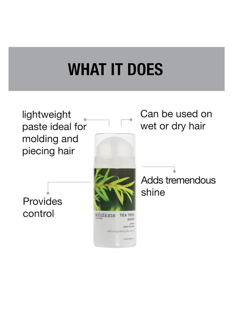 GREAT CLIPS Solutions Tea Tree Paste 3 oz | Easy Pump | Peppermint Scent | Mold and Style Hair