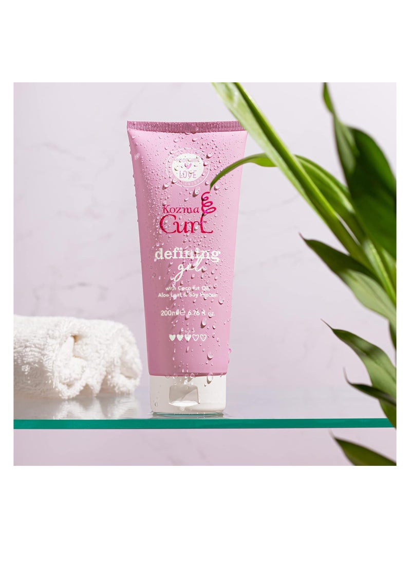 Kozma Curl Gel 6.76 fl oz 200ml, Silicone Free, Curly Hair Gel, For all Curl Types, Hair Gel for Curly Hair, Curl Defining Gel, Styling Gel for Curly Hair, Curly Hair Products