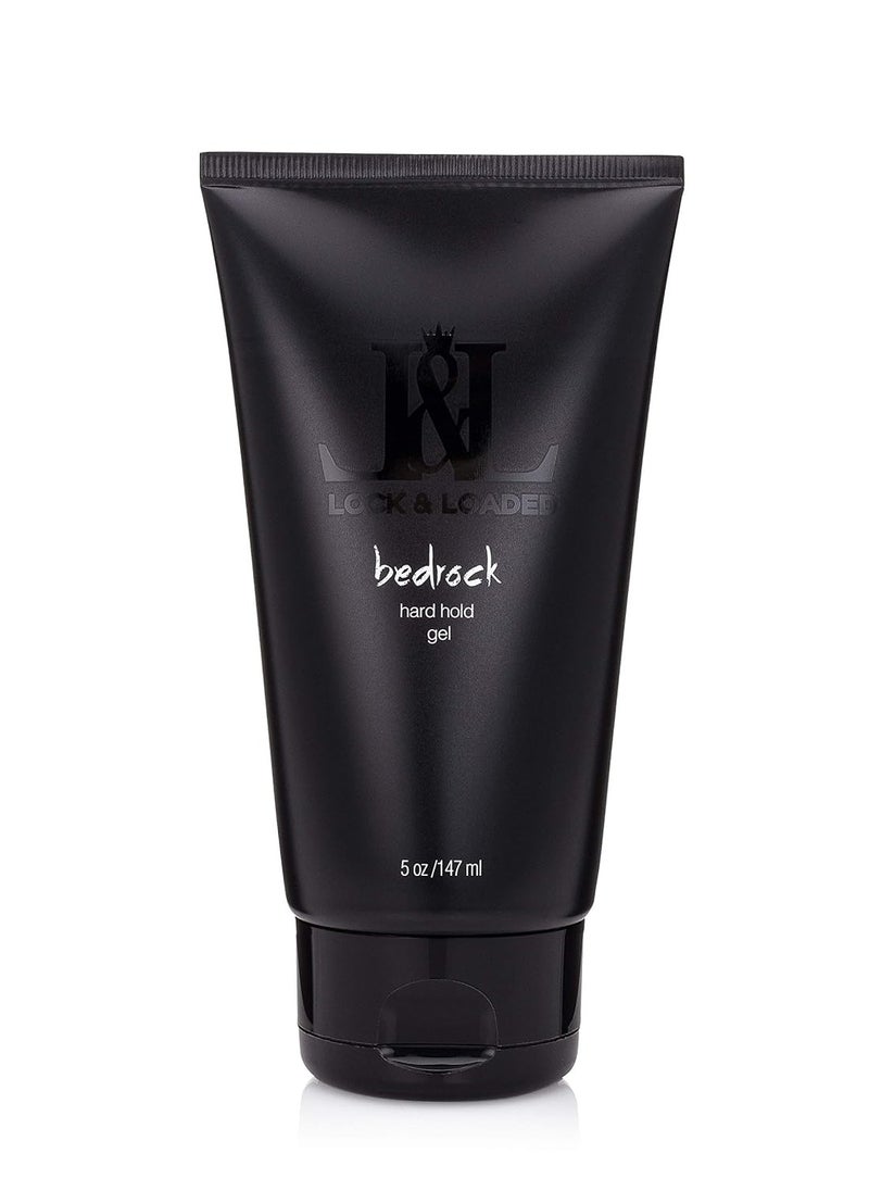 Lock & Loaded Bedrock Hard Hold Hair Gel, Strong Hold, Non-Flakey or Greasy Styling Gel, All Hair Types