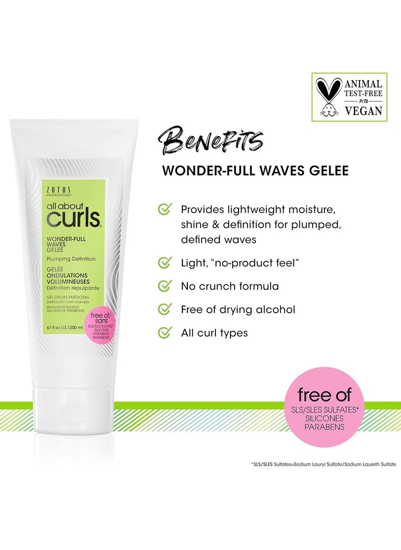 ALL ABOUT CURLS Wonder-Full Waves Gelee | Plumping Definition | Define, Moisturize, De-Frizz | All Curly Hair Types