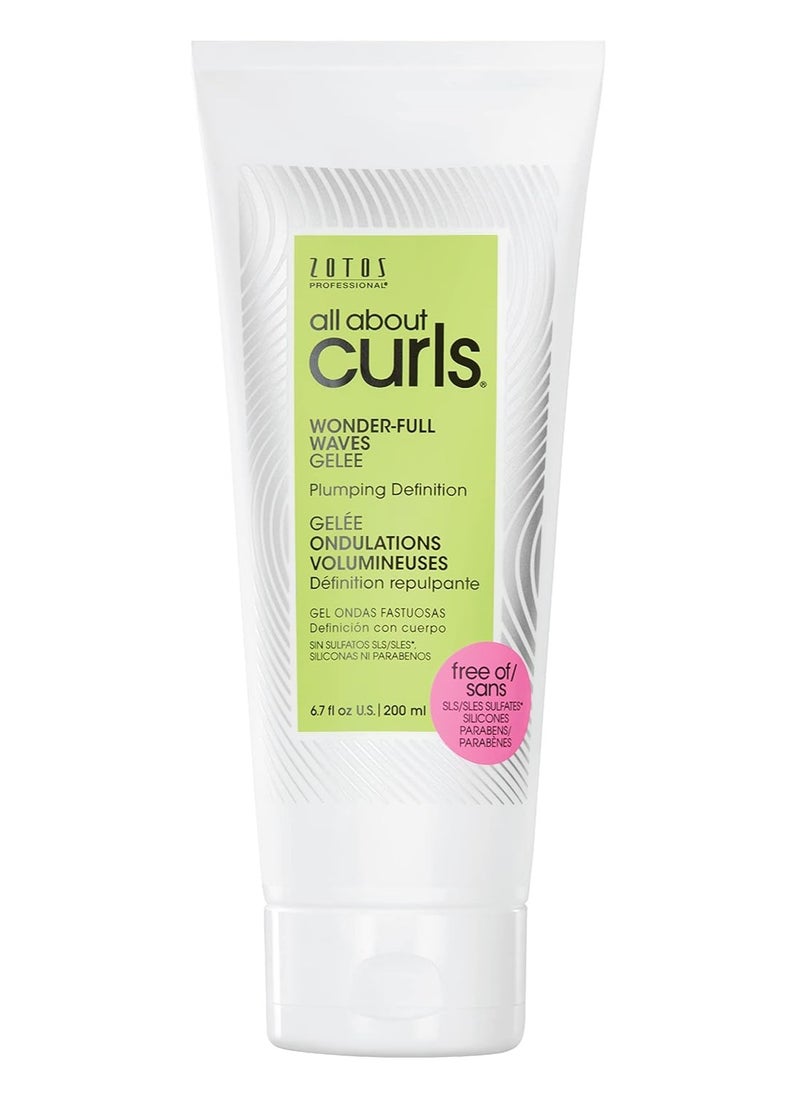 ALL ABOUT CURLS Wonder-Full Waves Gelee | Plumping Definition | Define, Moisturize, De-Frizz | All Curly Hair Types