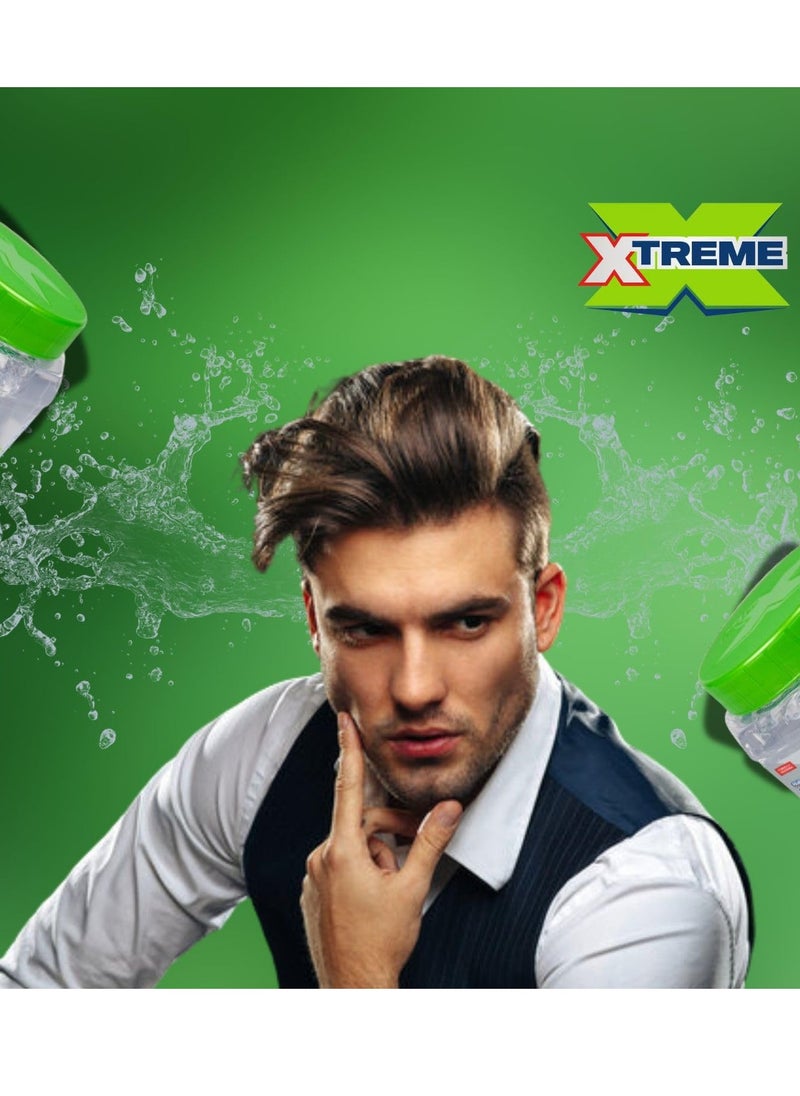 Xtreme Hair Gel Clear 8.8oz Pack of 3 with Comb - Extreme Hold Wetline Xtreme Styling Gel for Hair, Premium Clear Gel Tub