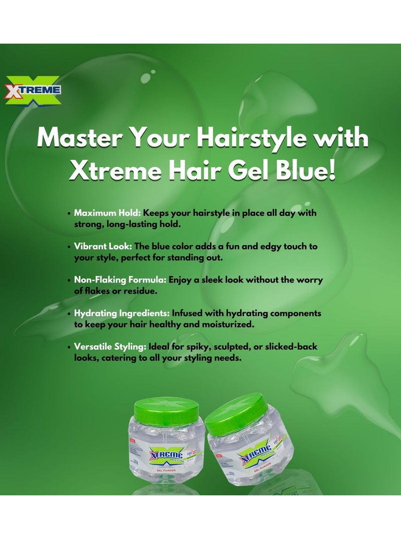 Xtreme Hair Gel Clear 8.8oz Pack of 3 with Comb - Extreme Hold Wetline Xtreme Styling Gel for Hair, Premium Clear Gel Tub