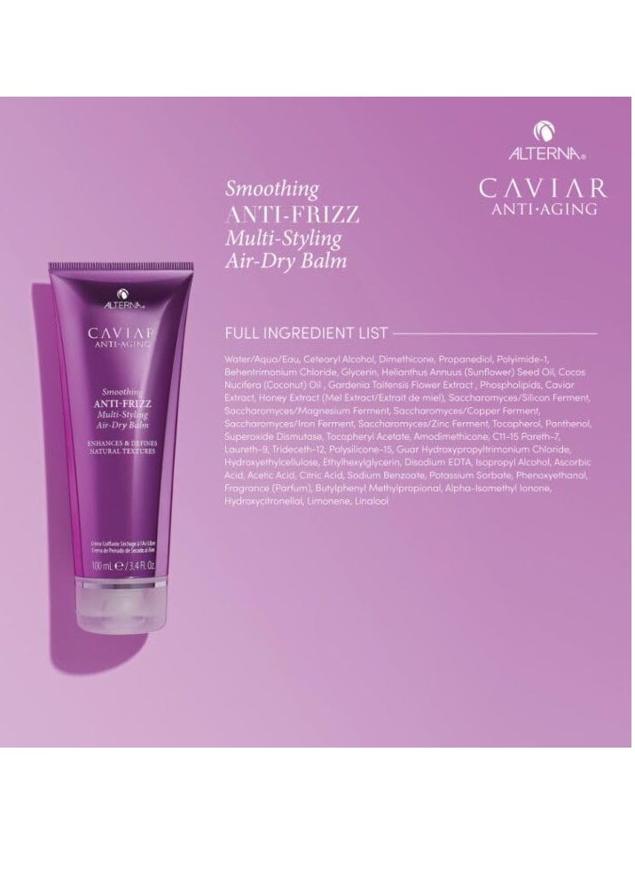 Alterna Caviar Anti-Aging Smoothing Anti-Frizz Multi-Styling Air Dry Balm, 3.4 Fl Oz | Controls Frizz With Light Hold | Adds Natural Shine | Sulfate Free
