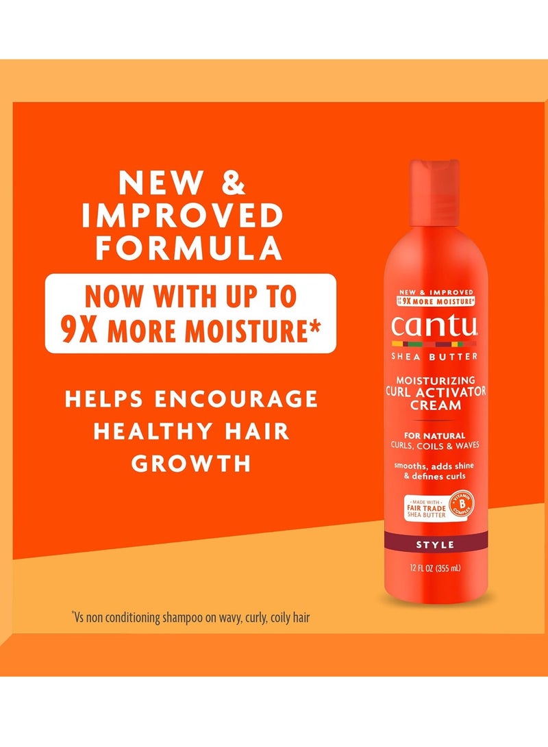 Moisturizing Curl Activator Cream 12 fl oz & Comeback Curl Revitalizer Mist Bundle for Natural Hair 12 fl oz (Pack of 2)
