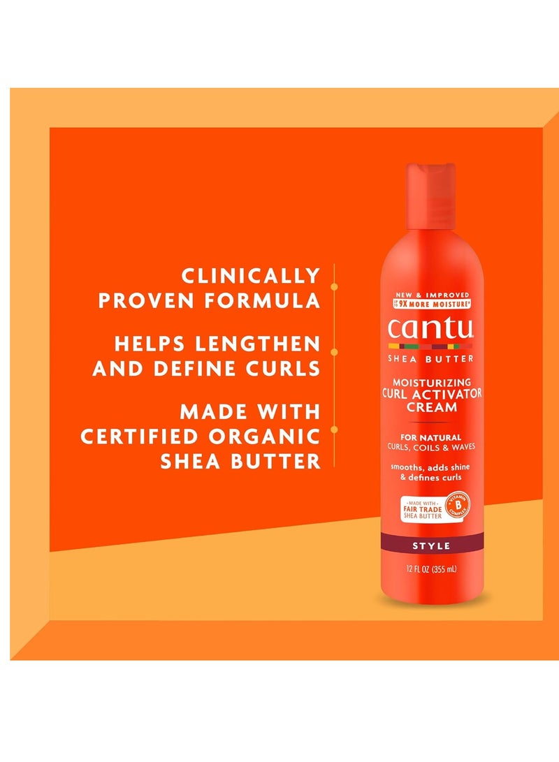 Moisturizing Curl Activator Cream 12 fl oz & Comeback Curl Revitalizer Mist Bundle for Natural Hair 12 fl oz (Pack of 2)