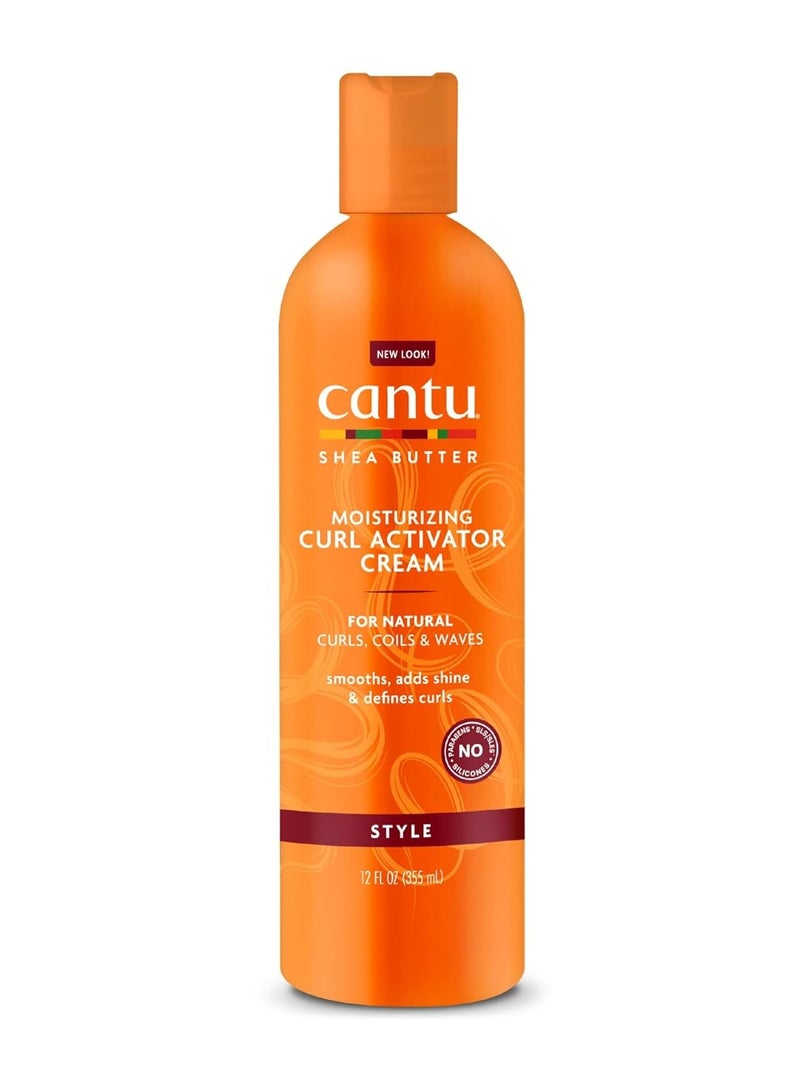 Moisturizing Curl Activator Cream with Shea Butter 12 fl oz & Coconut Oil Shine & Hold Mist for Natural Hair 8 fl oz 8 Fluid Ounces, 12 Fluid Ounces