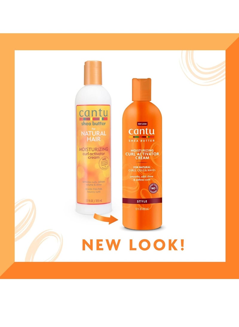 Moisturizing Curl Activator Cream with Shea Butter 12 fl oz & Coconut Oil Shine & Hold Mist for Natural Hair 8 fl oz 8 Fluid Ounces, 12 Fluid Ounces