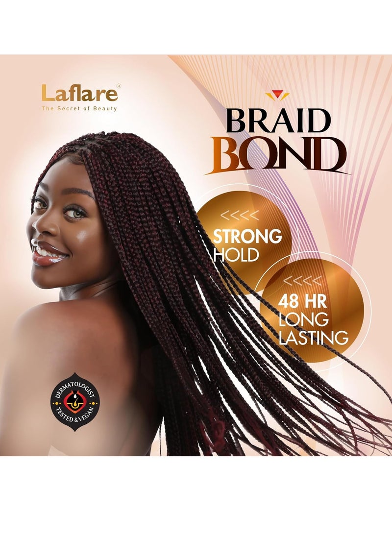 Laflare Braid Bond Gel Bulk 14.54 oz. | Extreme Hold for Natural & Kids Hair, Vegan, Nourishing, Braiding Hair, Twist Hair. (Cherry)