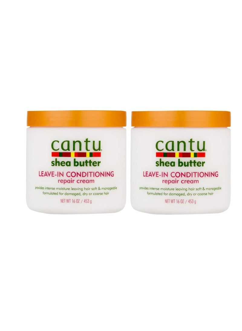 Shea Butter Leave-In Conditioning Repair Cream 16 Ounce (Pack of 2)