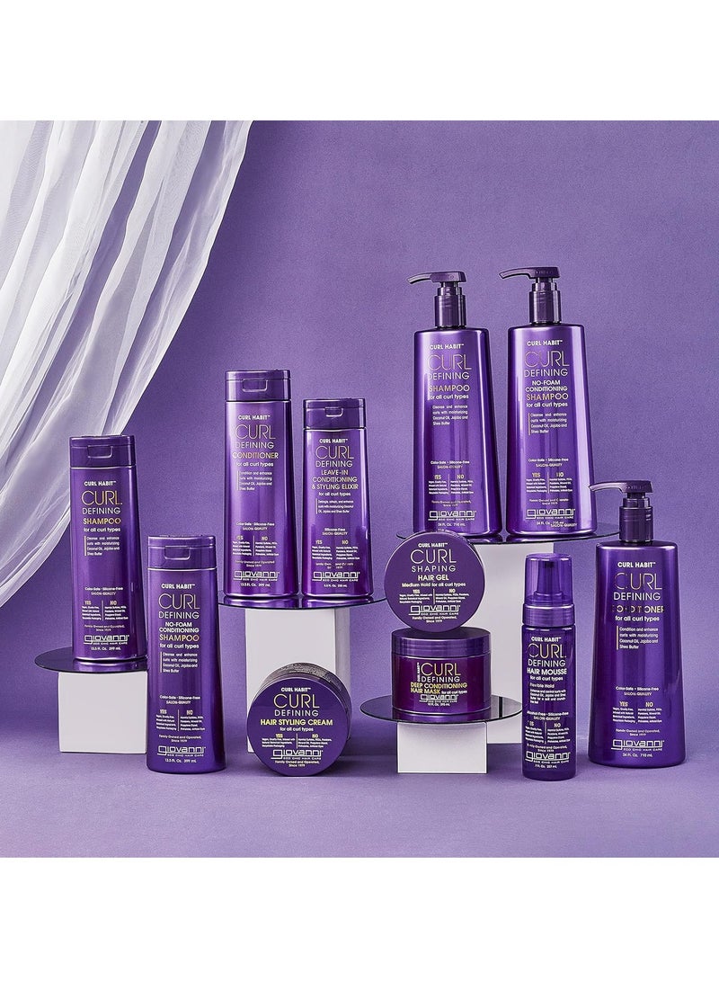 Curl Habit Curl Defining Styling Cream - Enhances Curls, Tames Frizz & Flyaways, Silicone-Free, Lightweight, Curl-Enhancing Hair Product 10 fl oz
