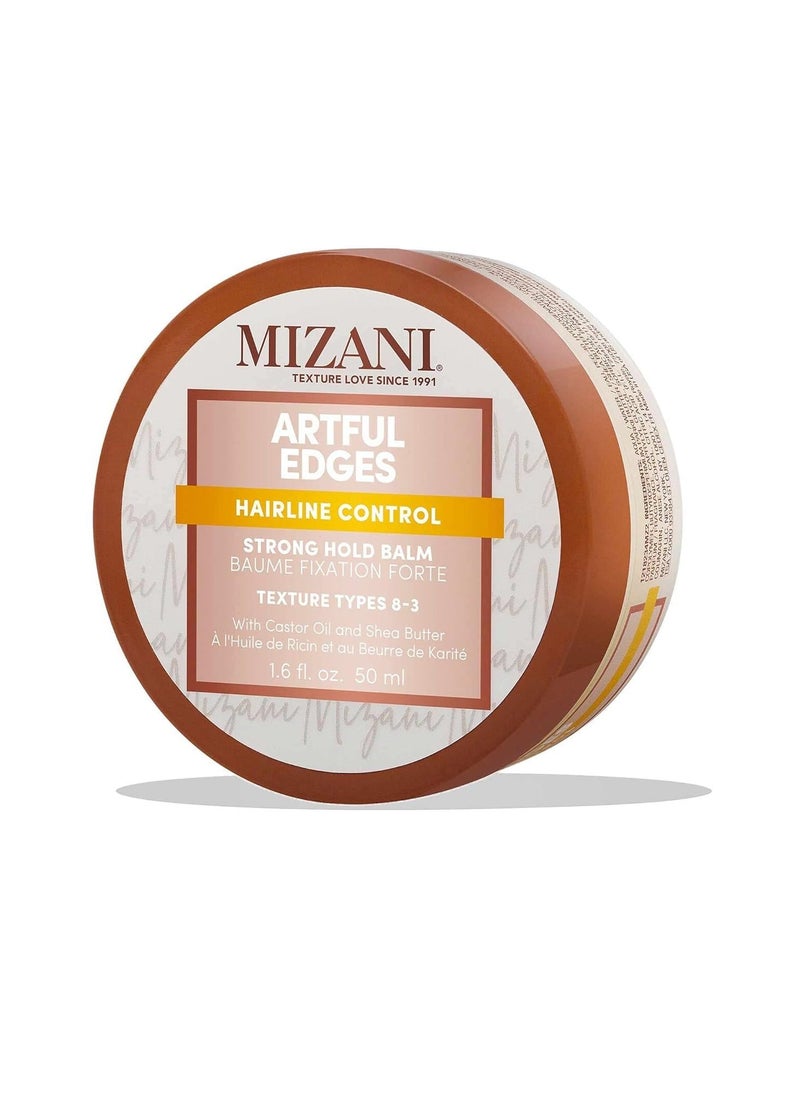 MIZANI Artful Edges Edge Control Gel - Flake-Free With No Buildup, Keeps Sleek Styles in Place and Strong Hold, With Castor Oil & Shea Butter
