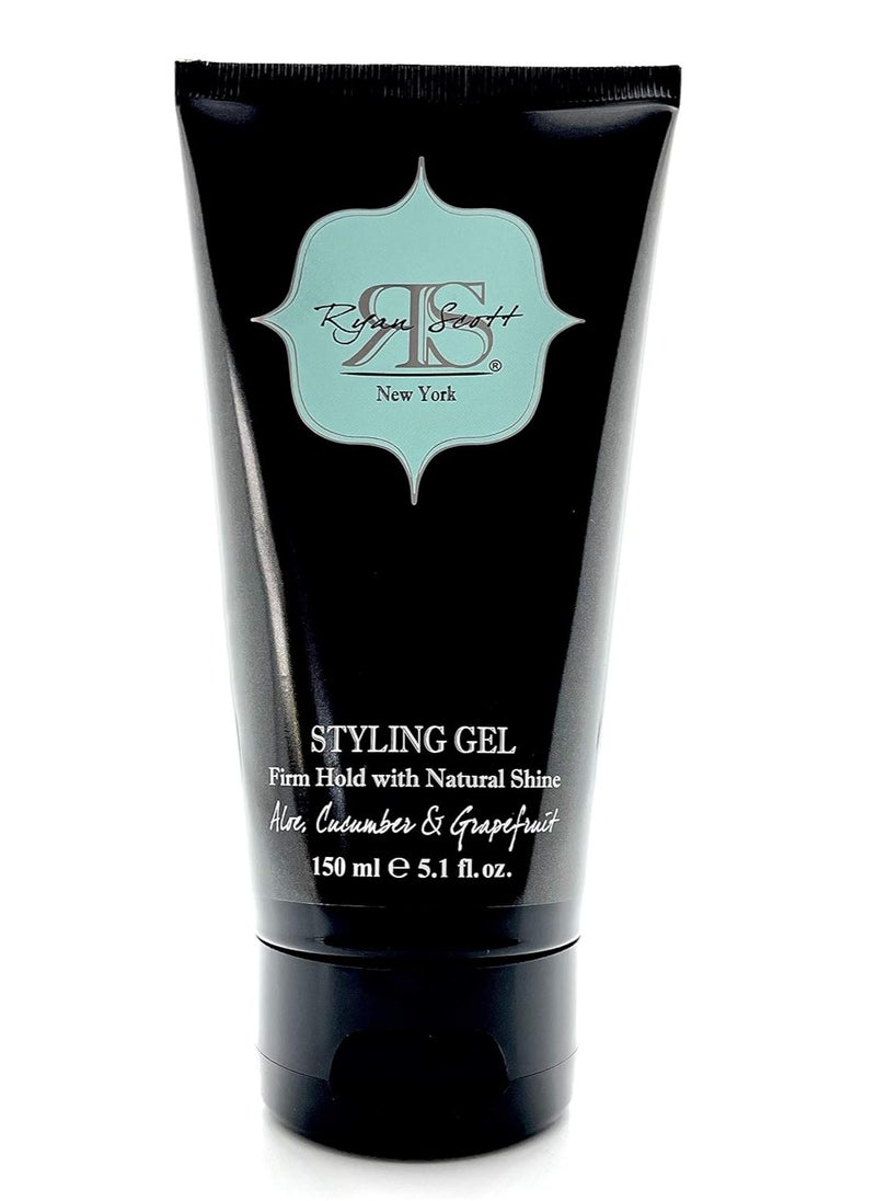 Ryan Scott Non-Flaking & Alcohol-Free Styling Gel provides a Firm Hold with Natural Shine. Aloe, Cucumber, & Grapefruit Fragrance, 5.1 fl. oz.