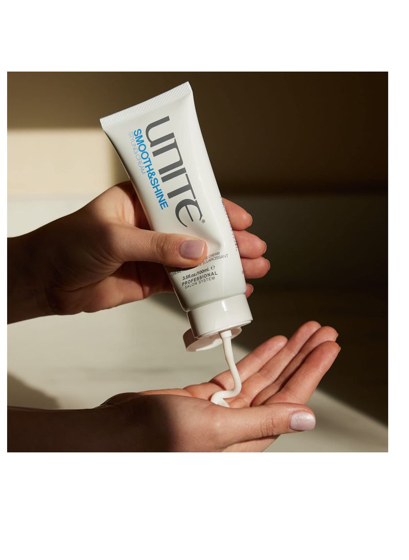 UNITE Hair Smooth & Shine - Styling Cream, 3.5 Fl Oz (Pack of 1), White