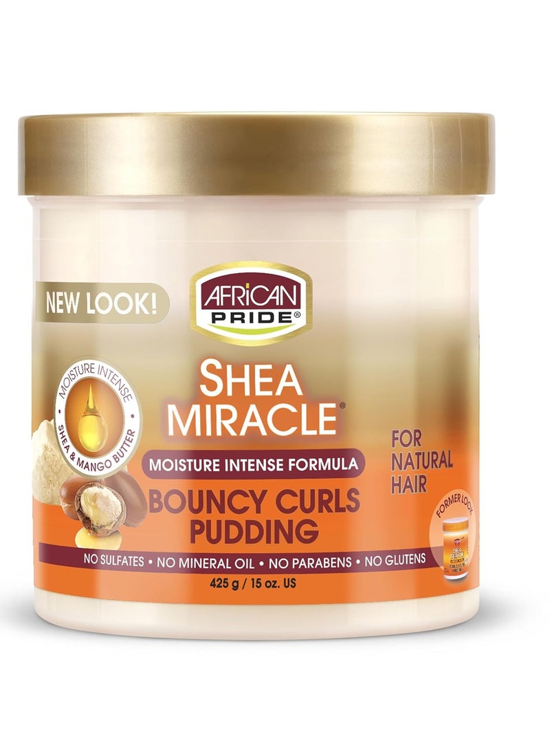 African Pride Shea Butter Miracle Bouncy Curls Pudding 15 Ounce Jar (443ml) (2 Pack)