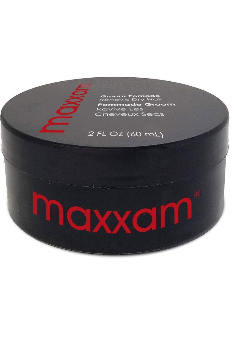 HAIR CLUB Maxxam Groom Pomade for Men | Flexible, Pliable Hold | Styling Control | Texturizing | Adds Volume and Dimension 2 Fl Oz