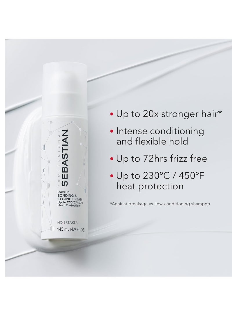 Sebastian Professional No.Breaker Bonding & Styling Leave-in Cream | Intense Conditioning Cream with Heat Protection, 72 HR Frizz-Free, Flexible Hold, 4.9 oz