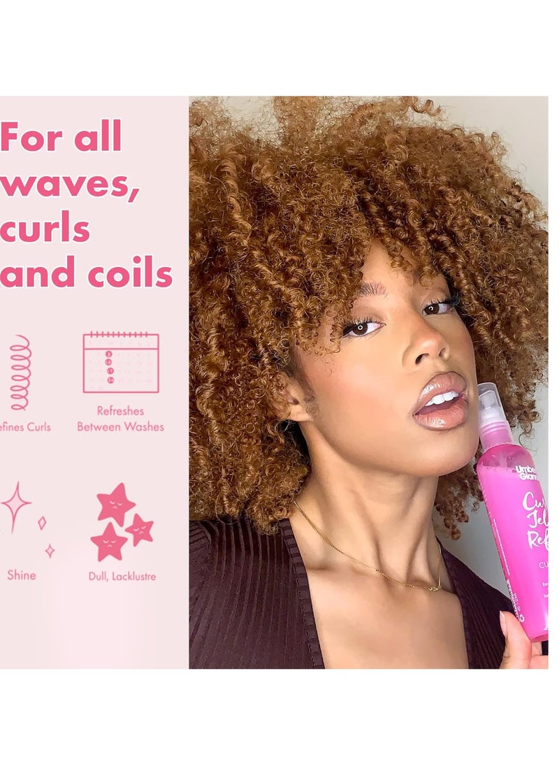 Umberto Giannini Curl Jelly Refresh - 5 fl Oz Vegan & Cruelty Free Refreshing Spray for Zero Frizz, Defined Curls - Moisturising for Curly, Wavy Hair Styling
