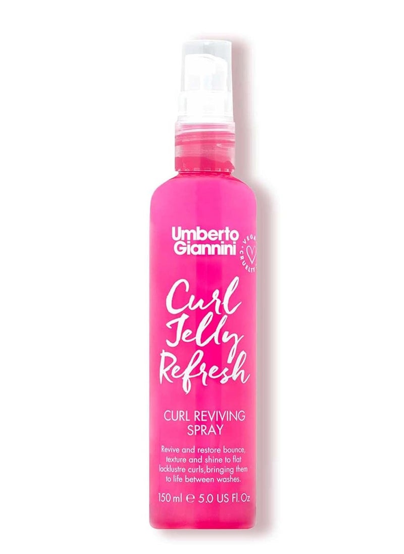 Umberto Giannini Curl Jelly Refresh - 5 fl Oz Vegan & Cruelty Free Refreshing Spray for Zero Frizz, Defined Curls - Moisturising for Curly, Wavy Hair Styling