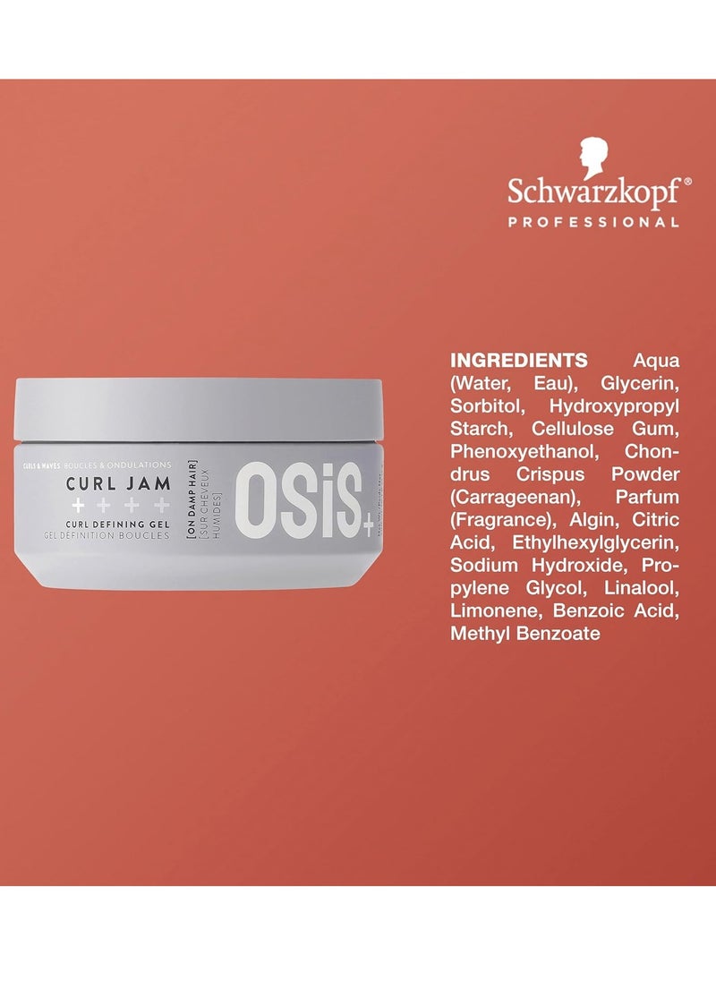 Osis+ Curl Jam Moisturizing Defining Curl Hair Gel 10.1 oz | Non-Stiff | Non-Crunchy | All Curly Types