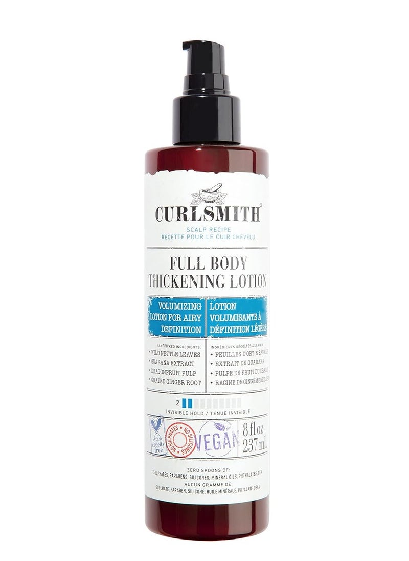 CURLSMITH - Full Body Thickening Lotion - Instant Volume for All Hair and Curl Types, Vegan (237ml/8 fl oz)
