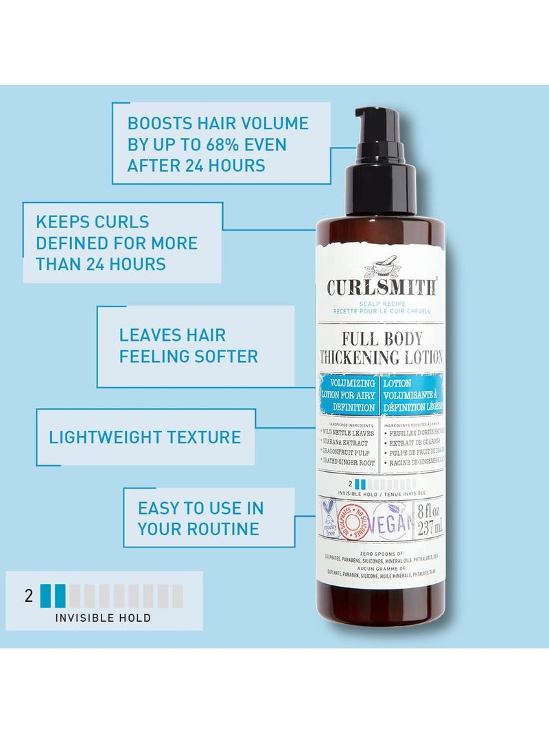 CURLSMITH - Full Body Thickening Lotion - Instant Volume for All Hair and Curl Types, Vegan (237ml/8 fl oz)