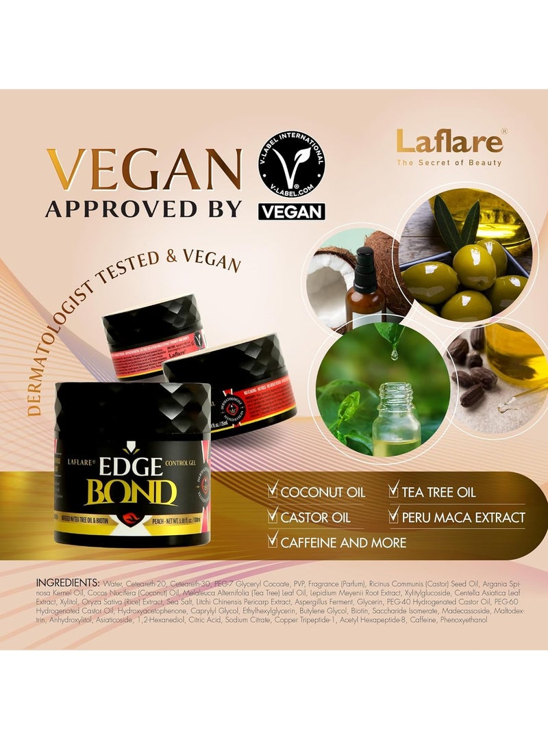Laflare Edge Control for Black Hair, Natural Hair and Curly Hair. Eco Styling Gel Travel Size 25ml, Edge Wax for Man & Woman (Cherry)