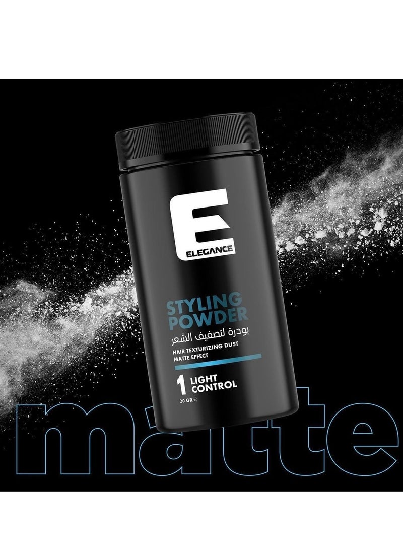 E Elegance Hair Styling Powder For Men - Reworkable Volumizing, Texturizing Powder For Extra Volume And Natural Look - Matte Finish - Strong Hold - Lightweight Texture - Suitable for All Hair Types
