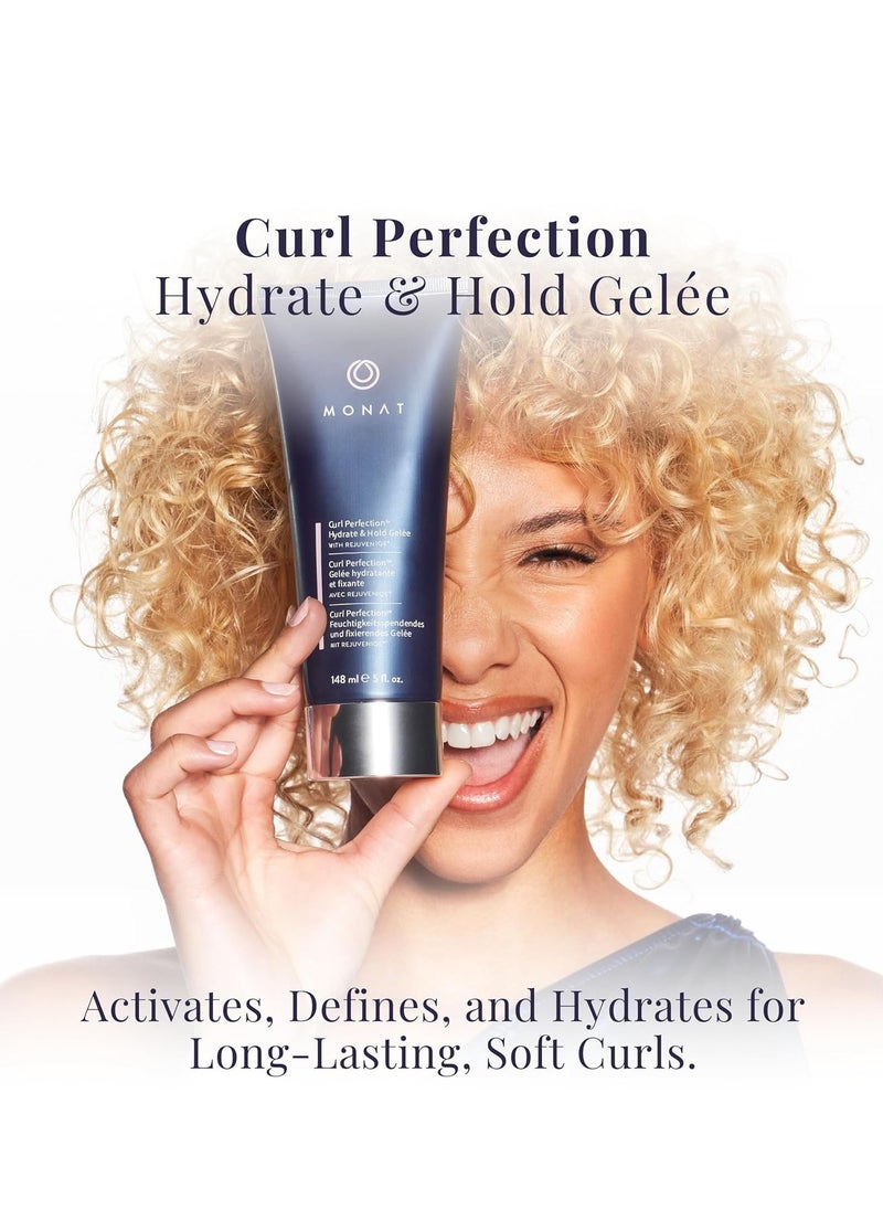 MONAT Curl Perfection™ Hydrate & Hold Gelée with Rejuveniqe® - Curl-Enhancing Defining Gel for Wavy, Curly, Coily Hair - Soft, Touchable, Shiny Curls with Long-Lasting Memory - 148 ml / 5 fl. oz.