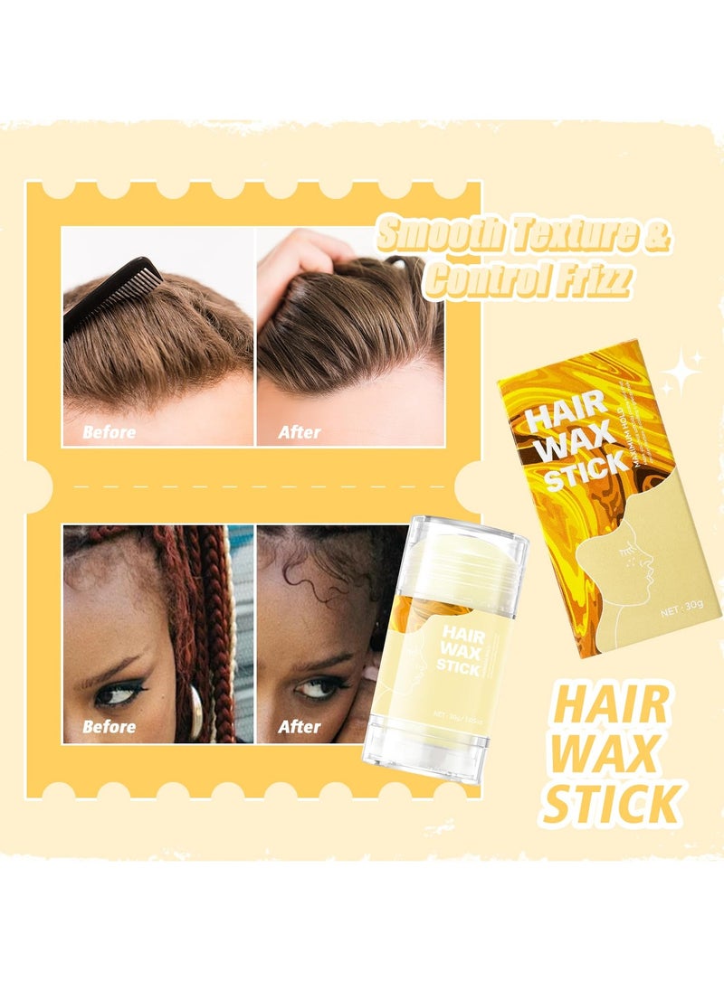 immetee Hair Wax Stick for Women, Edge Control Gel, Smooth Frizz and Slick Back Hair - 30g (White)