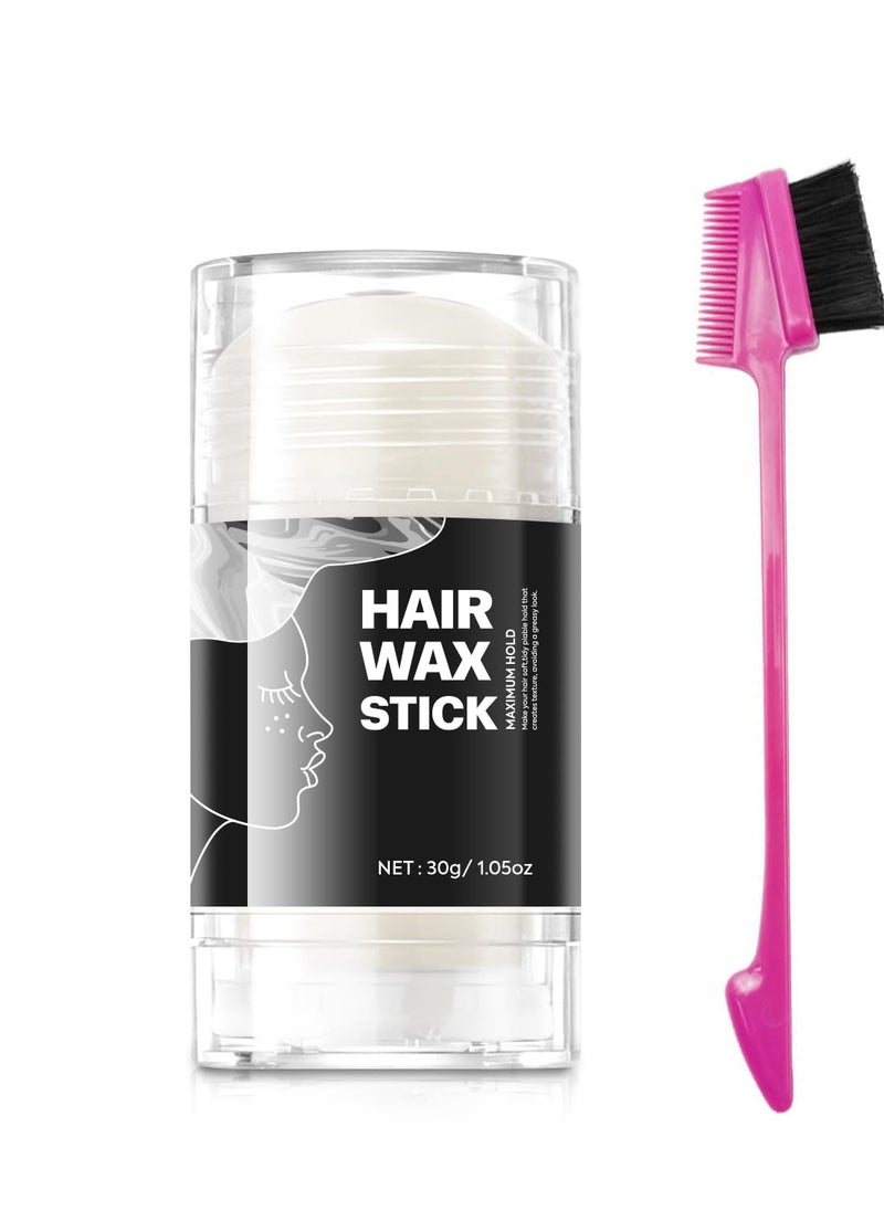 immetee Hair Wax Stick for Women, Edge Control Gel, Smooth Frizz and Slick Back Hair - 30g (White)