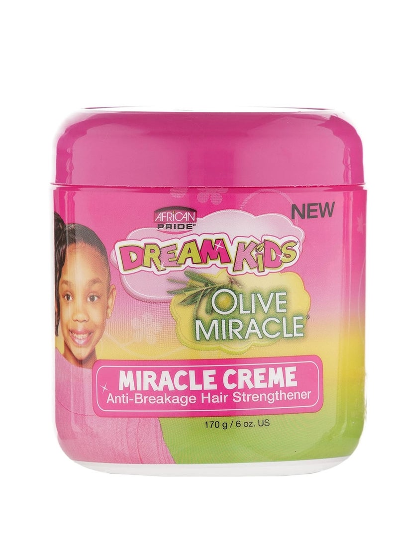 African Pride Dream Kids Olive Miracle Creme Anti-Breakage Hair Strengthener - Helps Strengthen, Condition & Protect Hair, Contains Olive Oil, 6 Oz