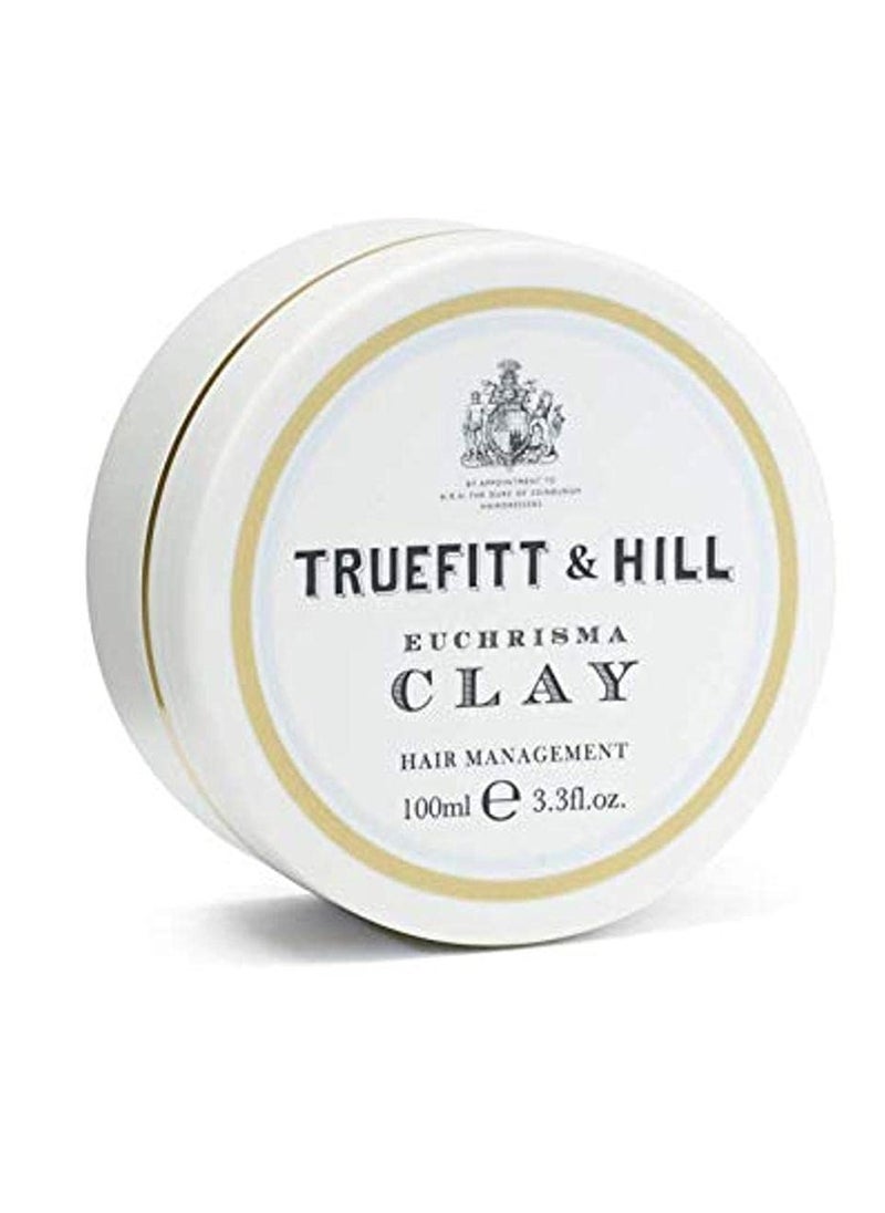 Truefitt & Hill Hair Management - Euchrisma Clay - Designed to Look Natural, Perfect for a Matte Full-Bodied Look, Works Best on Shorter and Finer Hair - 3.3 oz.