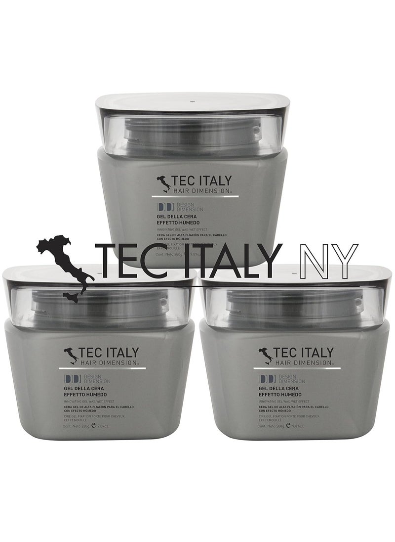 Tec Italy Gel Della Cera Effetto Humedo 280g (Pack of 3)