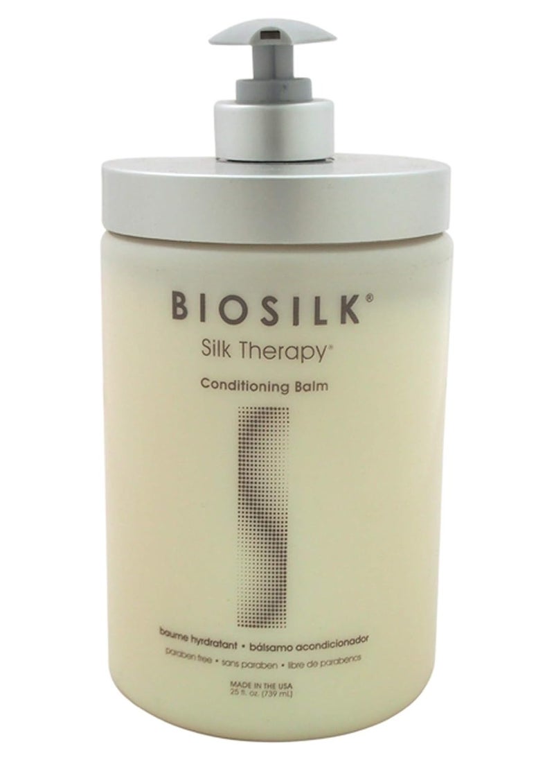Biosilk Silk Therapy Conditioning Balm, Restores Shine & Smoothness, Deep Conditioning Treatment, Sulfate, Paraben & Cruelty-Free, 25 Oz