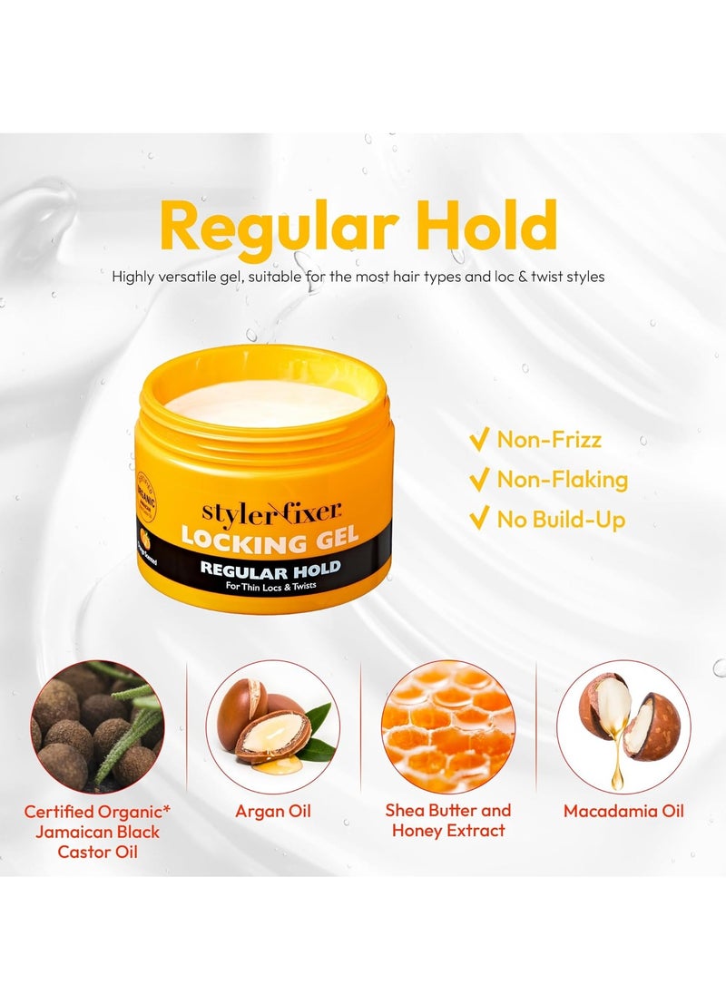 Red by Kiss Hold Locking Gel Regular Hold for Thin Locs & Twists, Hydrating, Conditioning, Non-Frizz, Non-Flaking, No Build-Up, Enriched with Certified Jamaican Black Castor Oil, Honey Extract