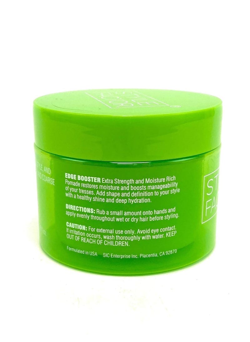 Edge Booster Style Factor Extra Strength and Moisture rich pomade - Thick & Coarse Maximum hold 3.38oz- Emerald (3 Pack)