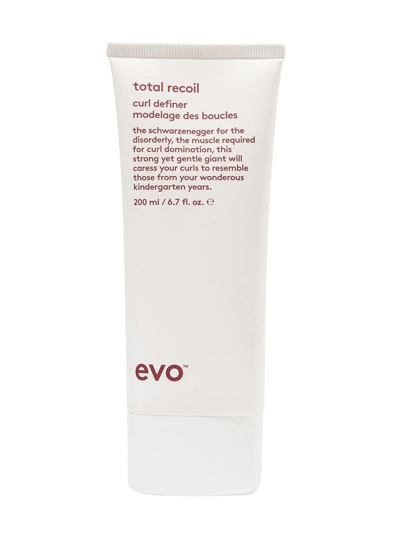 EVO Total Recoil Curl Definer - Strong Hold Defining Moisturizing Cream - Enhances Natural Curl Pattern & Reduces Frizz - Humidity Control
