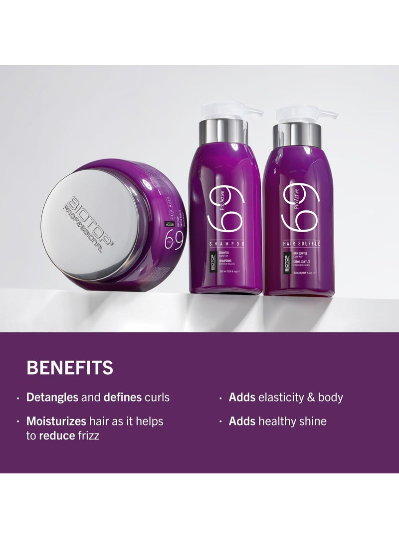 Biotop Professional Pro-Active Hair SoufflÃ© - Curl Enhancing Leave In Styling Cream for Flexible & Frizz-Free Curls - Made with Almond Oil, Coconut Oil & Avocado Oil - Cruelty-Free Hair Care (11.15oz)