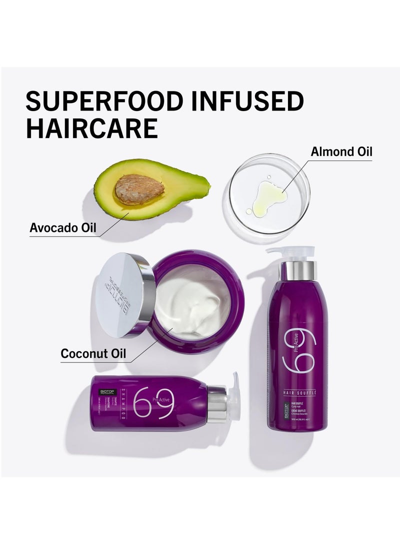 Biotop Professional Pro-Active Hair SoufflÃ© - Curl Enhancing Leave In Styling Cream for Flexible & Frizz-Free Curls - Made with Almond Oil, Coconut Oil & Avocado Oil - Cruelty-Free Hair Care (11.15oz)