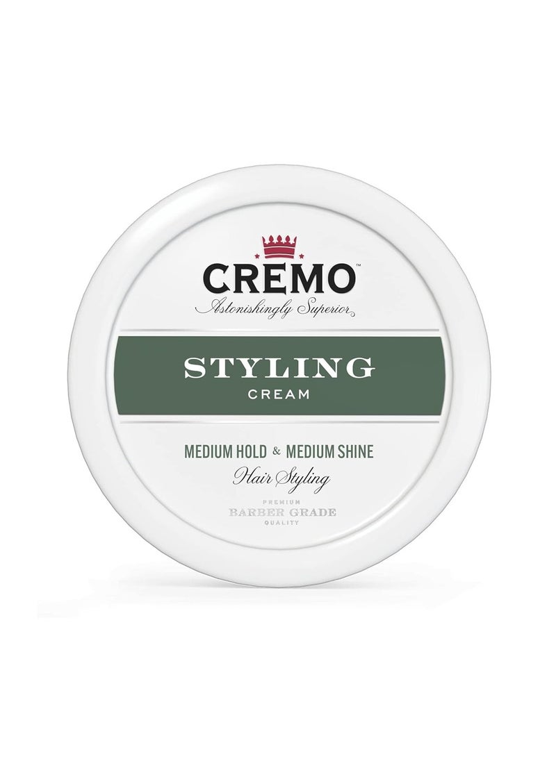 Cremo Premium Barber Grade Hair Styling Cream, Medium Hold, Medium Shine, 4 Oz & Premium Barber Grade Hair Styling Sculpting Clay, High Hold, Matte Finish, 4 Oz