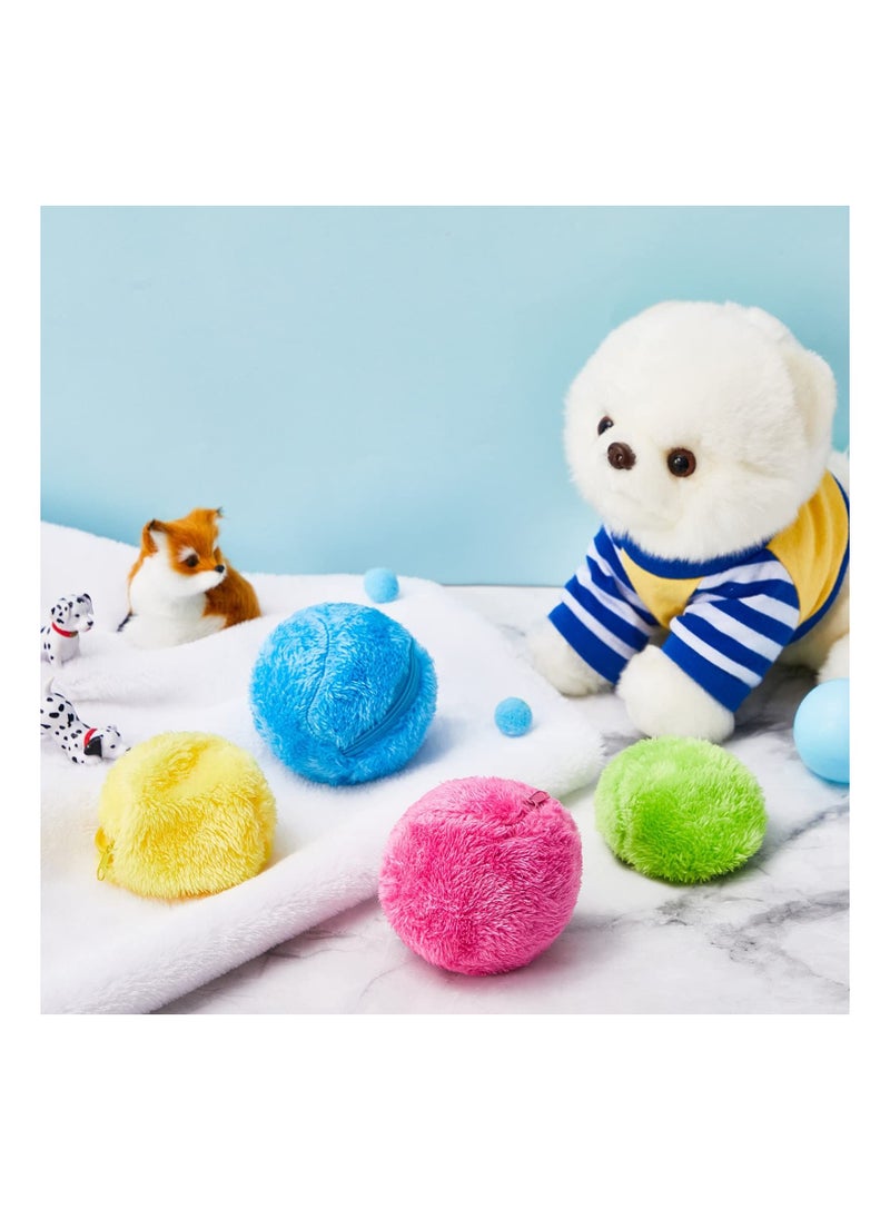 2 Set sInteractive Dog Toys Ball Rolling Ball Dogs Toys Dog Balls Funny Chew Roller Ball Activation Automatic Ball Electric Pet Toys with Plush Ball Cover